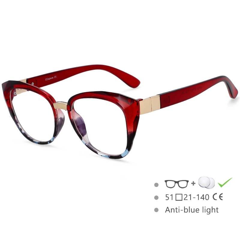 New Fashion Anti-Blue Light Reading Glasses Women Men Optical Computer Glasses  Black Cat Eye Glasses Frame