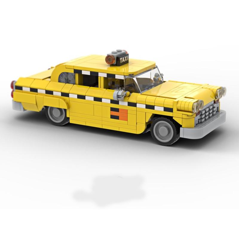 447 Teile Neues MOC Automodell Filmreihe Autobahn Taxi DIY Kreatives Pädagogisches Kinder-Bausteine Geschenk