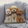 1 Cute Poodle Pillow Cover Double Sided 2D Print Soft Linen Throw Pillow Cover Living Room Bedroom Sofa Decor Playful Vibe Gift
