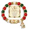 Christmas Tree Santa Snowman Gingerbread Beaded Bracelet For Women Vintage Imitation Pearl Reindeer Chain Party Jewelry Gift