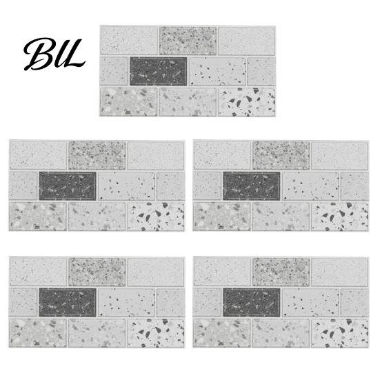 Oil Proof Wall Stickers for Bathroom 5Pcs Vintage Brick Tile Stickers, Waterproof Oil?Proof Wallpaper, Peel Sheets Kitchen & Stick Backsplash Living