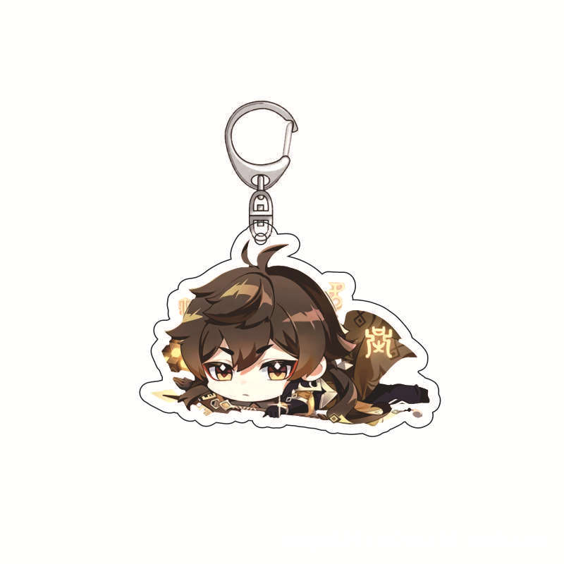 Impact Genshin Acrylic Keychain Anime Merchandise Keqing Paimon Barbara School Creative Pendant Mobile Game Accessories In Stock