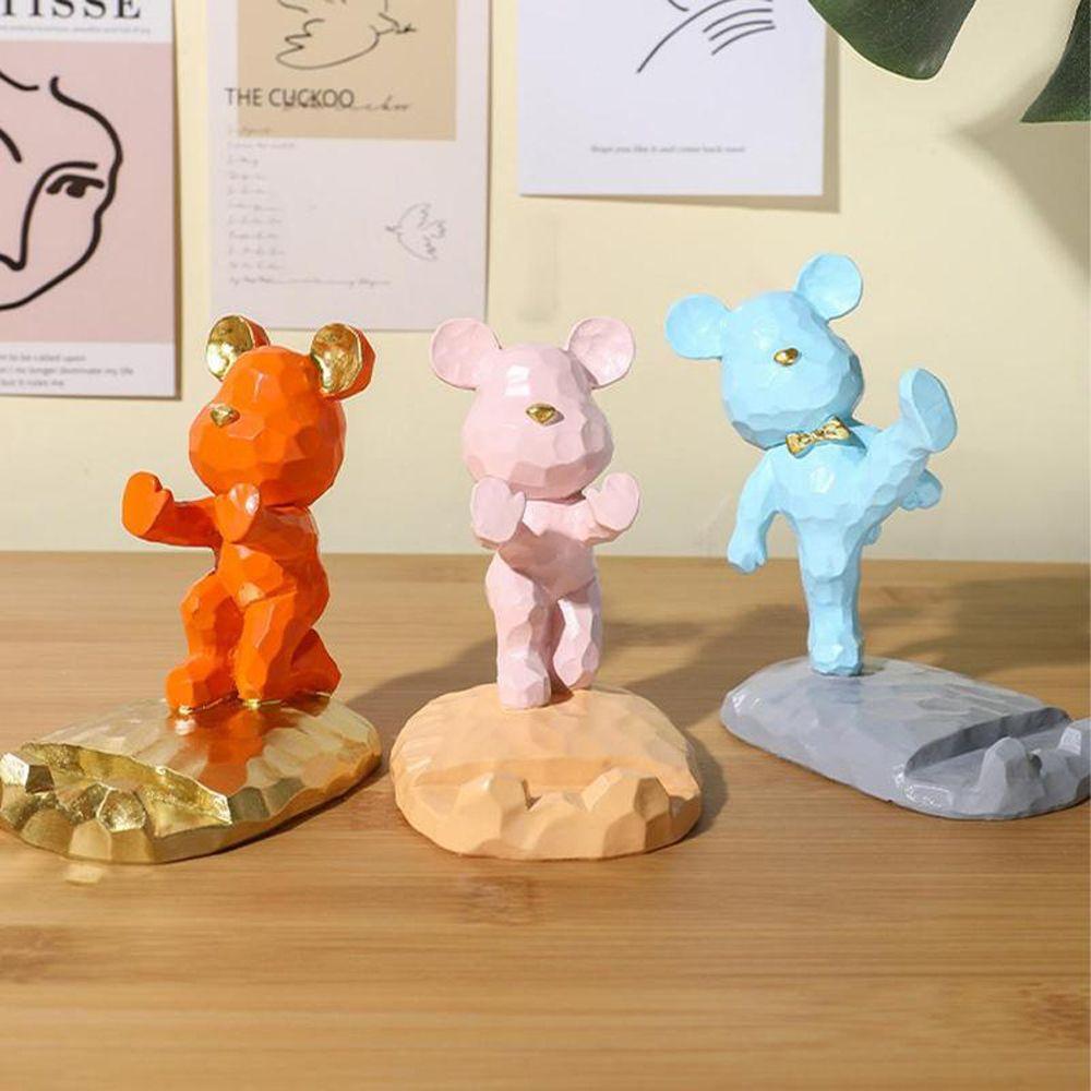 

Resin Statues Gift Home Decoration Storage Holders Mobile Phone Stand Phone Holder Bear Sculpture Bear hand Pink