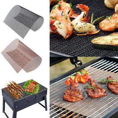 1 tapis de barbecue antiadhésif en maille résistant aux hautes températures, tapis de cuisson d'extérieur réutilisable, feuille de cuisson, outil de gril de cuisine