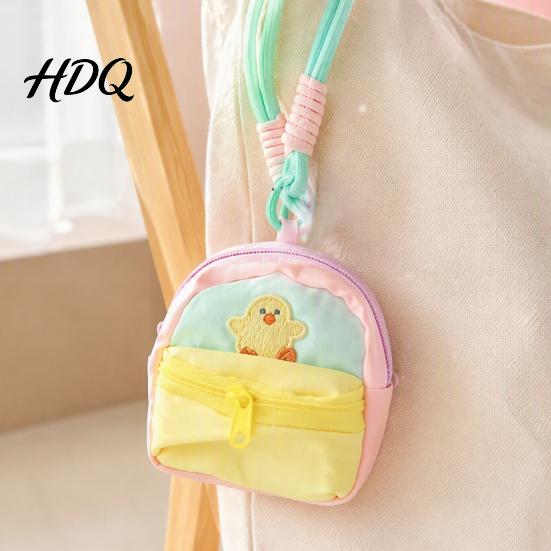 Fresh Style Daily Organizer Small Coin Purse Macaron Mini Backpack Pendant with Lanyard Lightweight Items