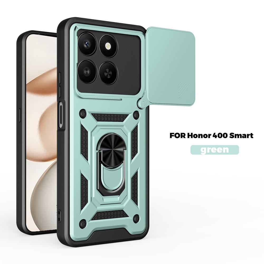

Magnetic Ring Holder Shockproof Armor Case For Honor 400 Smart 5G X7D 4G Camera Protect Cover For Honor400 Smart X7 D X 7D For Honor X7D 5G зелений