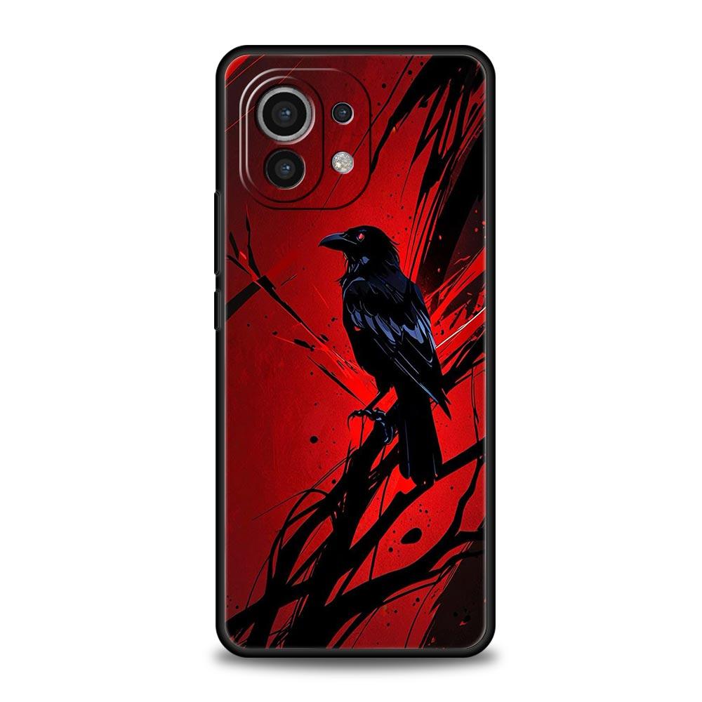 

Black Raven Phone Case Cover for Xiaomi Mi 17 15 14 13 12 11 Ultra 15T 14T 13T 12T 11T Pro Lite 5G Soft TPU Shell Fundas Capas Xiaomi 17