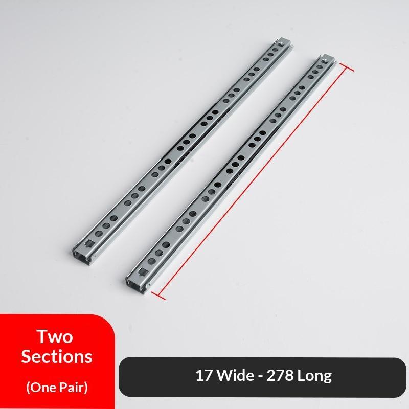 2Pcs Kitchen Cupboard Drawer Slides 17Mm Wide Furniture Guide Rail Full Extension Parts Hardware Furniture Drawer Slides Parts