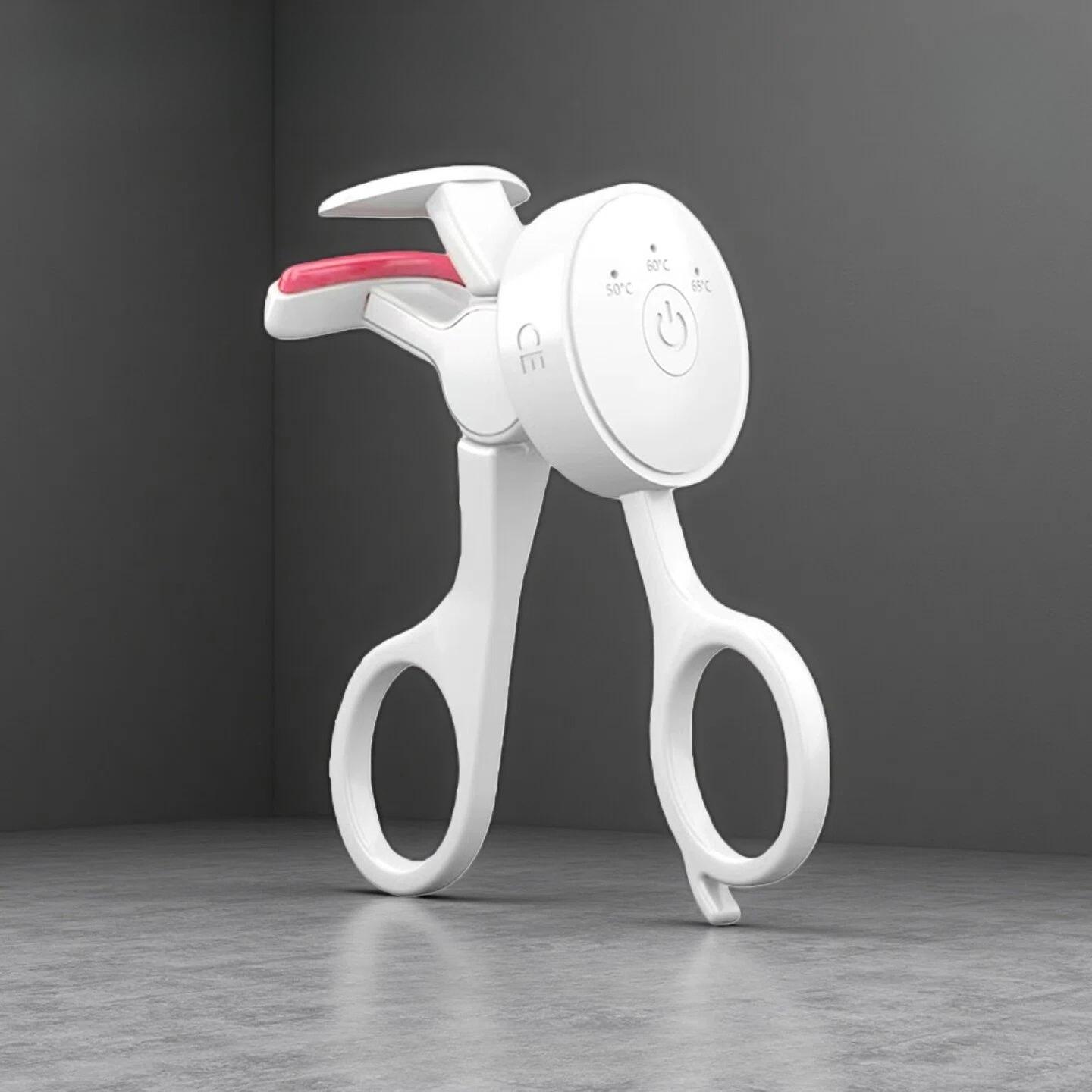 

New Frameless Heated Eyelash Curler Intelligent Temperature Control Rechargeable Eyelash Long-lasting Curling Device білий
