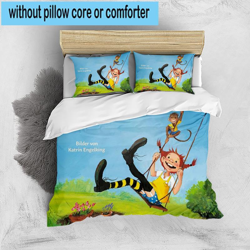 3PCS Pi-ppi And Horse Friendship 3pcs Bedding,Including 3PCS Duvet Cover And 2pcs Pillowcases Perfect for Christmas,Ideal for Bedroom, Dormitory