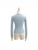 Pure Desire Style Fake Two-Piece Off-Shoulder Imitation Cashmere Square Neck Long-Sleeve Slim Fit Women's Top