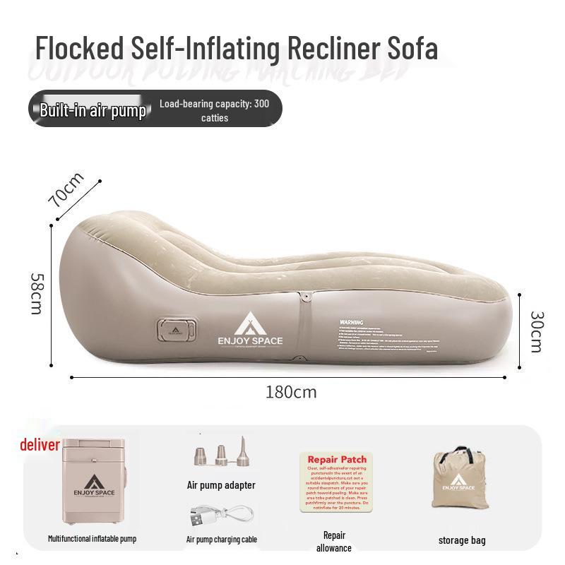 Nadmuchiwana sofa i fotel do użytku na zewnątrz ENJOYSPACE – idealne na kemping, festiwale muzyczne lub relaks w domu (Pojedynczy podwójny)