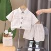 Kids Boy Summer Clothes Solid Worker Wear Children Clothing Boy Short Sleeve Cartoon T-Shirts Short Pants Tracksuit Suit Set