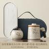New Chinese Ru Kiln Personal Special Tea Cup Explosive Tea Separation Office Cup with Lid Retro Wooden Handle Tea Cup