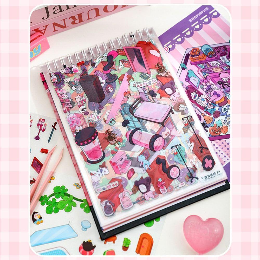 PET 3D Landscape Sticker Decompression 3D Pocket Cabin Scene Stickers Children Gifts