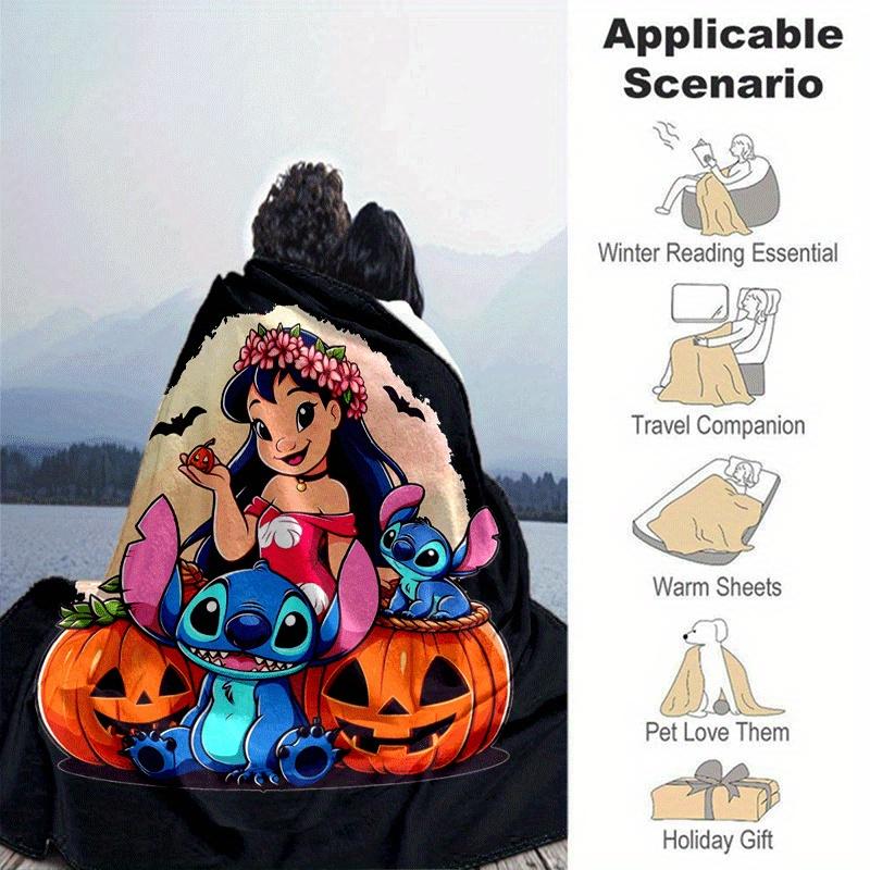 1pz Coperta con Stampa Stitch - Morbida, Coperta per Tutte le Stagioni per Ufficio, Regalo Personalizzato con Adorabile Design a Cartone Animato
