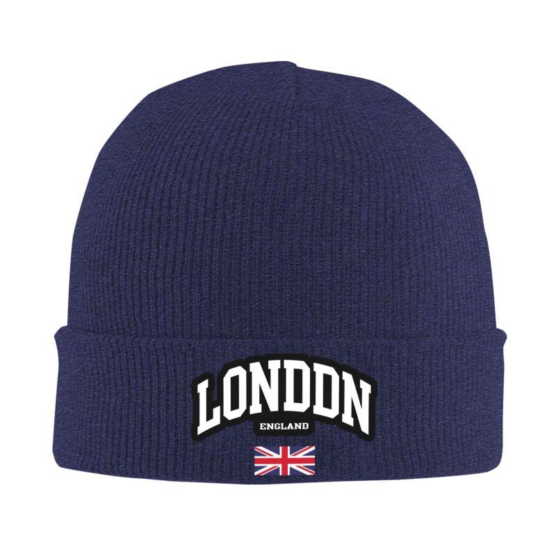 

London England Flag UK Beanie Hats Skullies Beanies Warm Soft Caps Autumn Winter Graphic Bonnet Hats Unisex Head Wrap Caps темно-синього кольору