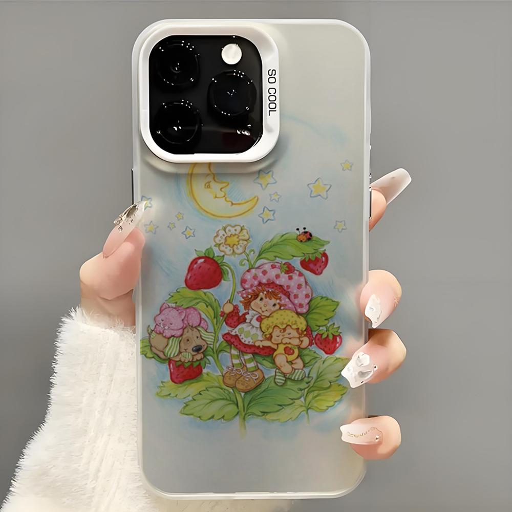 Girl Pink Strawberry S-Shortcake Phone Case  Phone Case For iPhone 14 16 15 11 12 13 Pro Max Mini Plus Shockproof Cover