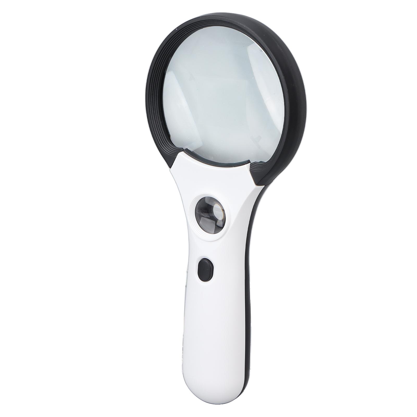 

LED Magnifying Glass Good Light Transmittance 4 LEDs High Definition Handheld Magnifying Glass for