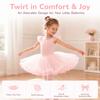 Ruffle Sleeve Gymnastics Tutu Skirts Breathable Ballet Performance Costume  Examination