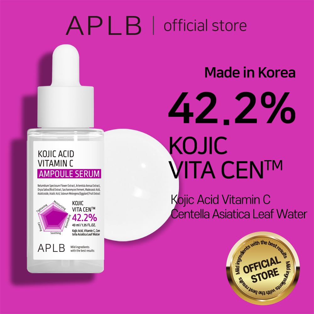 APLB Kojisäure Vitamin C Ampullen Serum | KOJIC VITA CEN™ 42,2% 40ml Koreanische Hautpflege, Pigmentflecken, Faltenpflege, Elastizitätspflege, Hilft bei Haut d