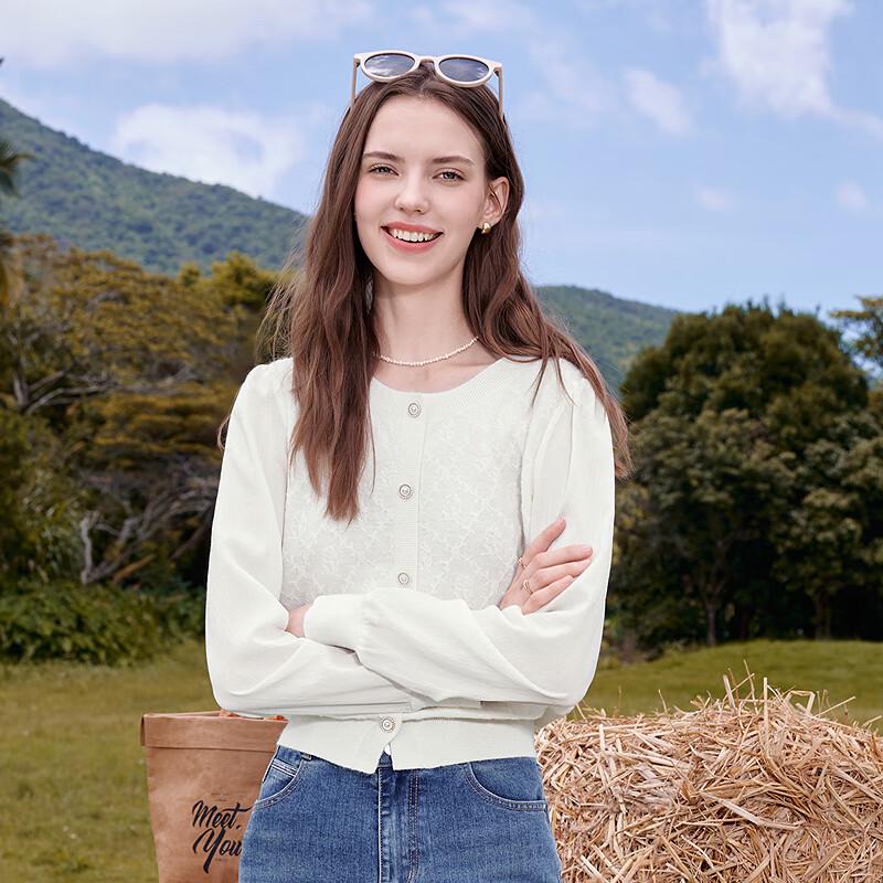 BETU Women's Jacquard Long Sleeve Knit Top