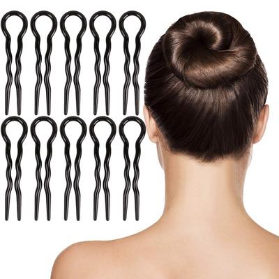 10 Piezas Clip de Pelo de Salón Ondulado en Forma de U Plástico 3.3'' Palitos para el Cabello Pasadores Herramienta de Peinado Accesorios para el Cabello Para Mujeres Niñas