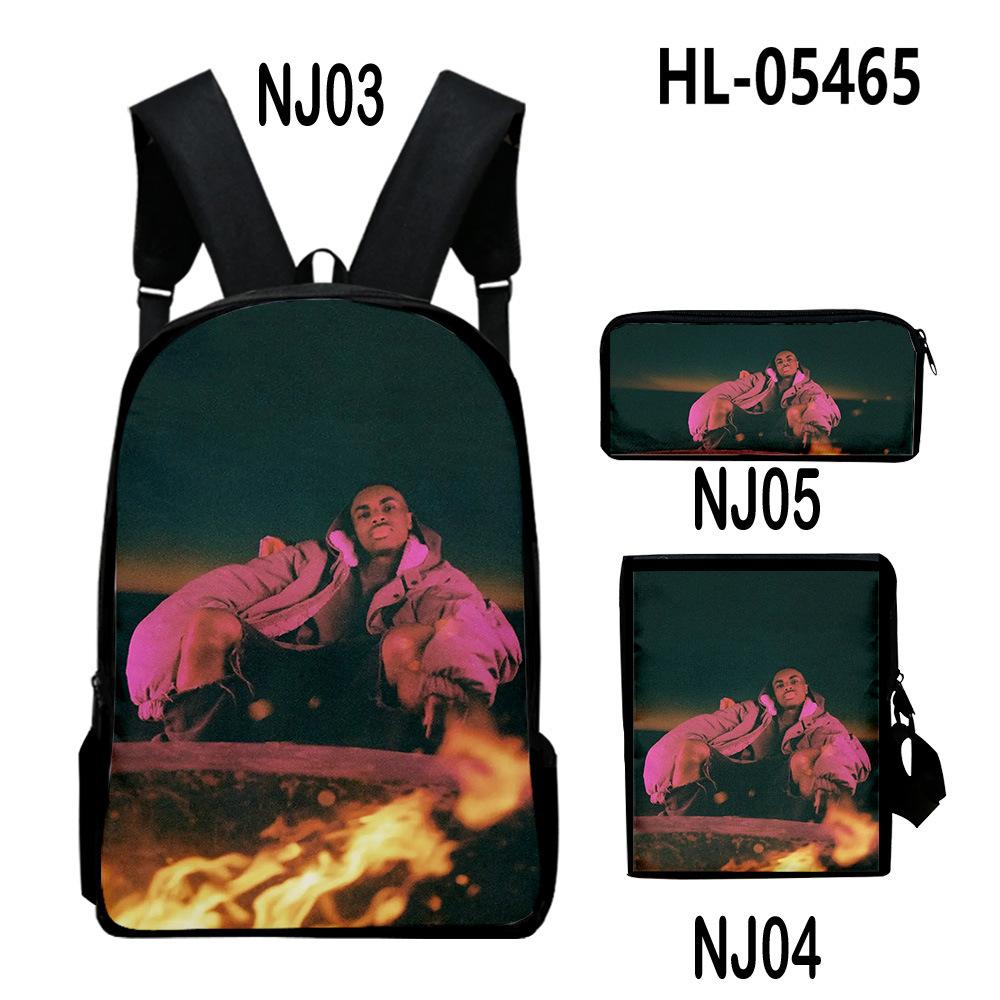 Classic Popular Vince Staples 3D Print 3pcs/Set Pupil School Bags Laptop Daypack Backpack Inclined Shoulder Bag Pencil Case