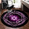 Purple Glow Hexagram Magic Rug Anti-slip Soft Easy To Clean Fits Study Rooms or Vacation Homes Adds Mystical Vibe Daily Area Rug