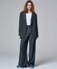 MALOUPE 2155 Single-Pleat Belted Wide Pants (Dark Gray)