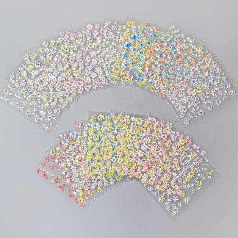 

Цветные цветы Детские Взрослые Наклейки для ногтей Бумажный скотч Самоклеящиеся Маленькие цветочные наклейки для ногтей Детские простые наклейки 20 Color Decals Random Hair