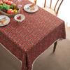 Christmas Print Linen Tablecloth Rectangular Dining Table Cover Holiday Decor Tea Table Cloth