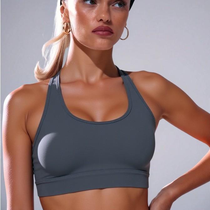 Women's High-Impact Sports Bra - Shockproof Yoga & Running Vest with Stylish Back Design
