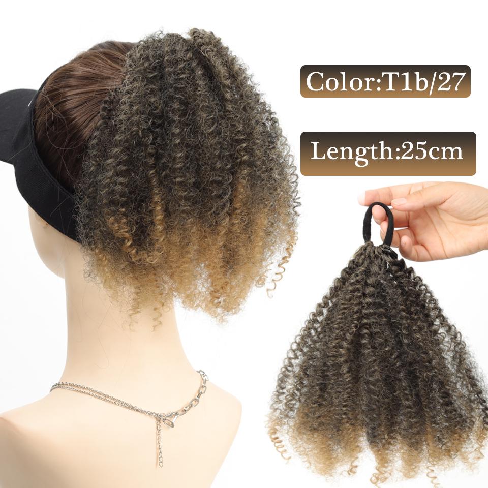 

Эластичная резинка для волос «Хвост» удлиненный на 10 дюймов Короткий африканский кудрявый хвост Африканские женщины Пышный хвост Синтетический парик