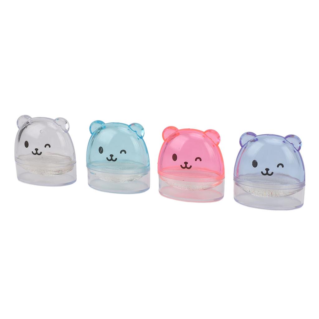 4pcs Nail Art Silicone Stamp Set Cute Bear Transfer Printing Tools Multifunctional French Nail Stamp