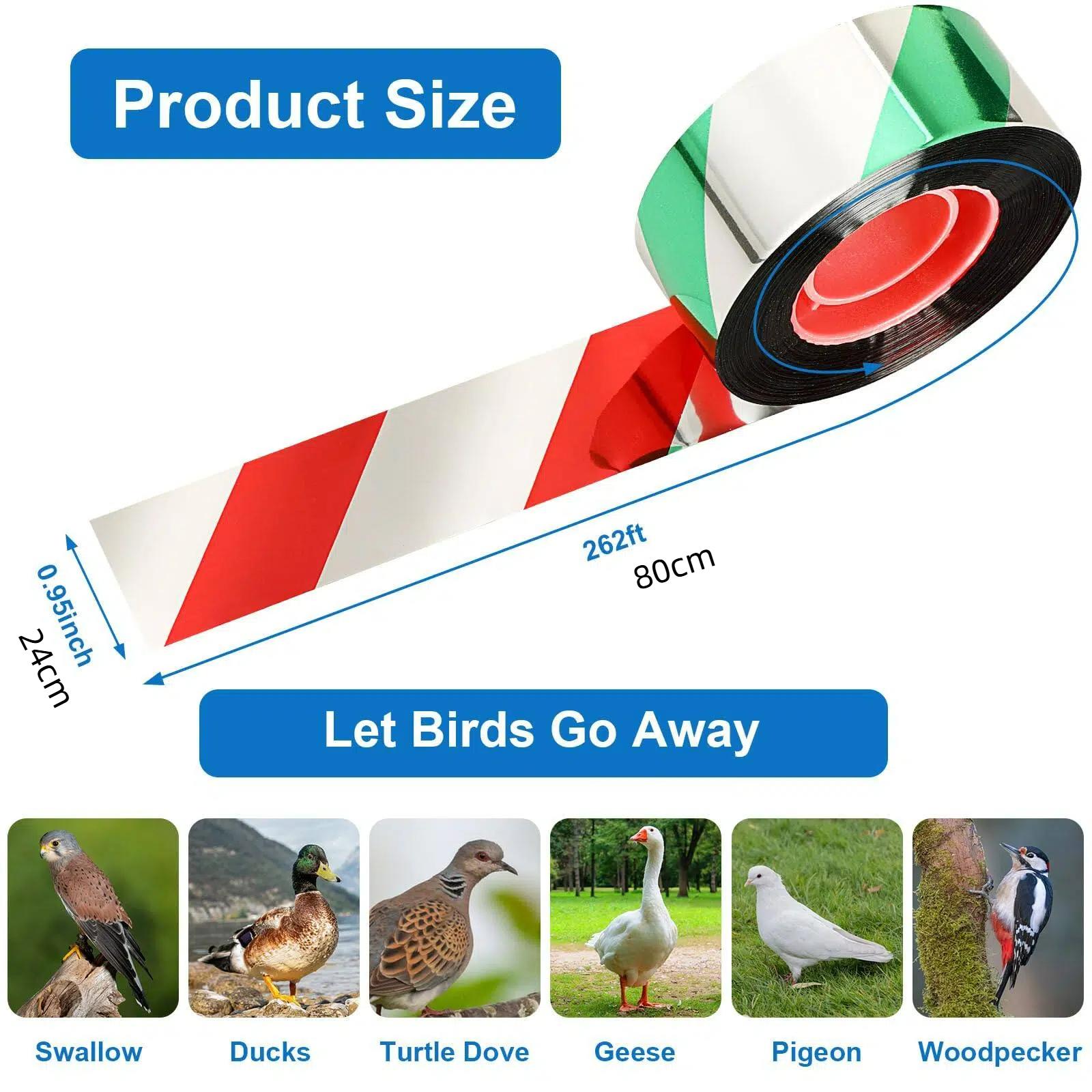

Double Side Colorful Bird Scare Tape Anti Bird Tape Reflective Deterrent Scare Tape For Birds Repeller Ribbon Tapes Garden Farm