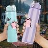 1PC Black White Cat Paw Kitten Print 750ml Color Plastic Sports Water Bottle Leakproof Flip Straw Lid Suitable for Sports Office Home Use