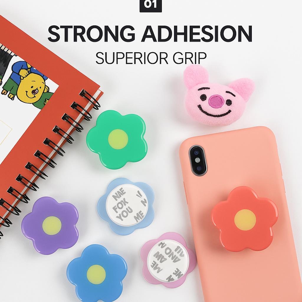 [Aesthetic Essential] Floral Phone Grip Holder & Kickstand