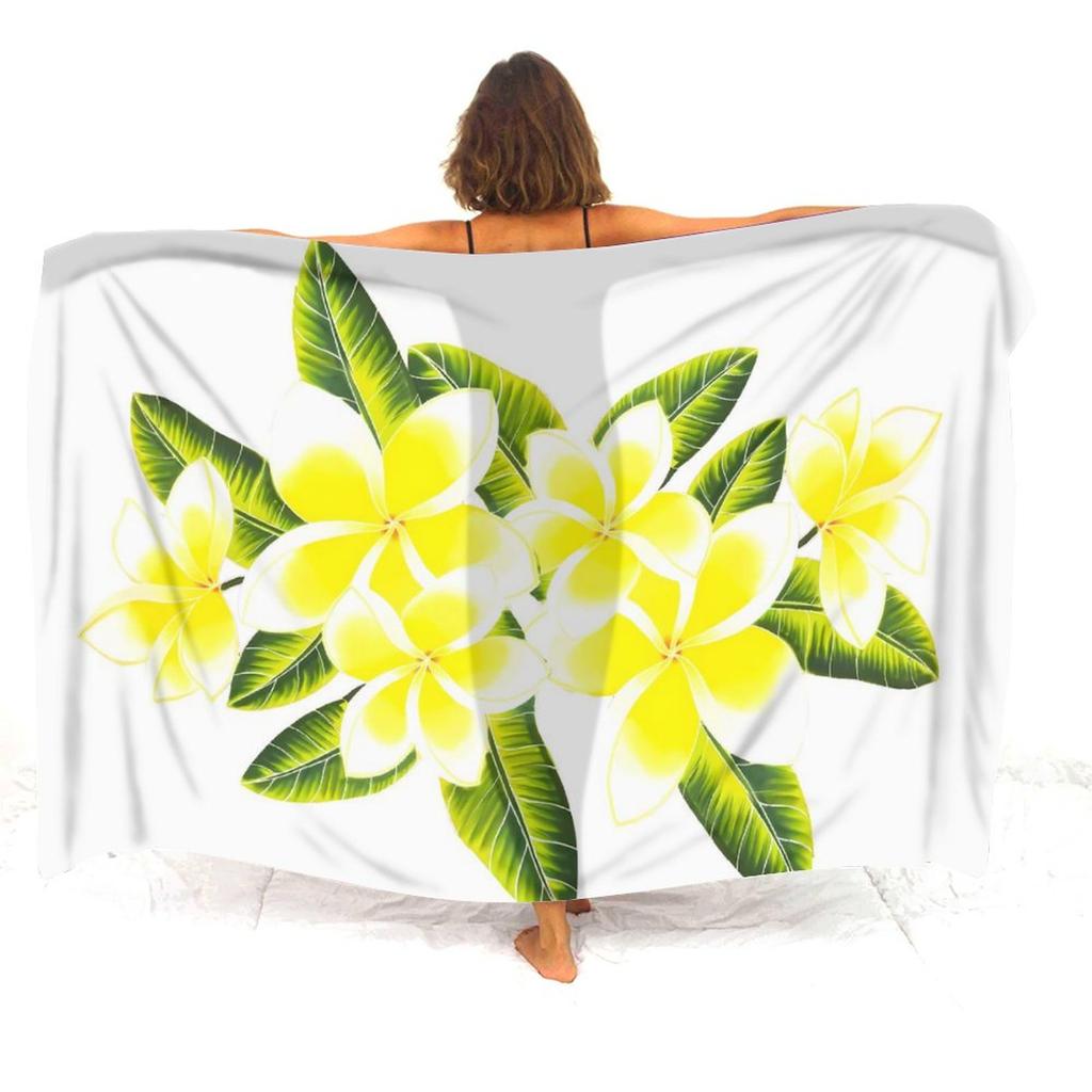 Bikini Coat Anti-Slip Sarong Hawaiian Vintage Pattern Custom Floral Print Polynesian Sarong Summer Beach Soft Shawl