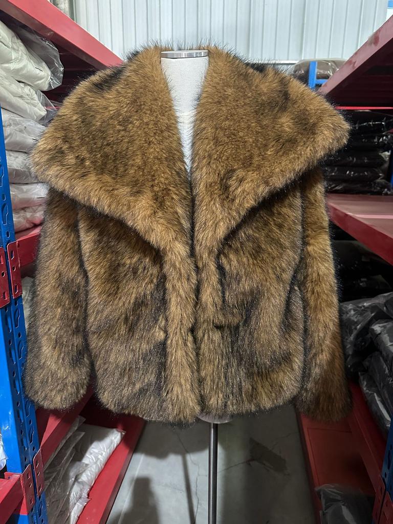 European, American autumn and winter ins explosive imitation artificial fur fox hair big lapel fur jacket