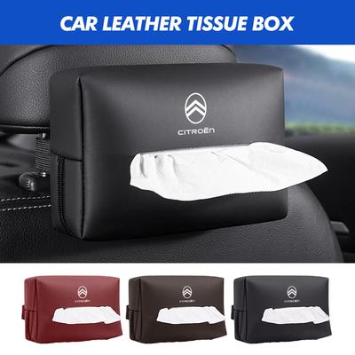 Car Tissue Box Cover Leather Paper Towel Storage Bag For Grand Berlingo Jumper Celysee Xsara Picasso Aircross