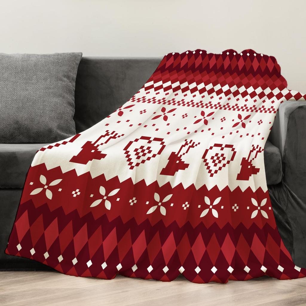 Jul Kreativ Pläd Filt Flanell Tryck Filt Supermjuk Mysig Soffa Sovfilt Hemfilt Perfekt Hemgåva till Hennes