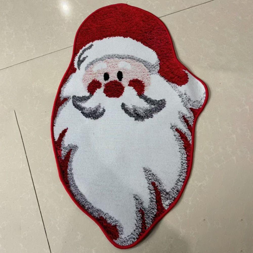 Christmas Tree Shaped Christmas Rug Cartoon Bath Mat Durable Entry Door Mat  Kitchen