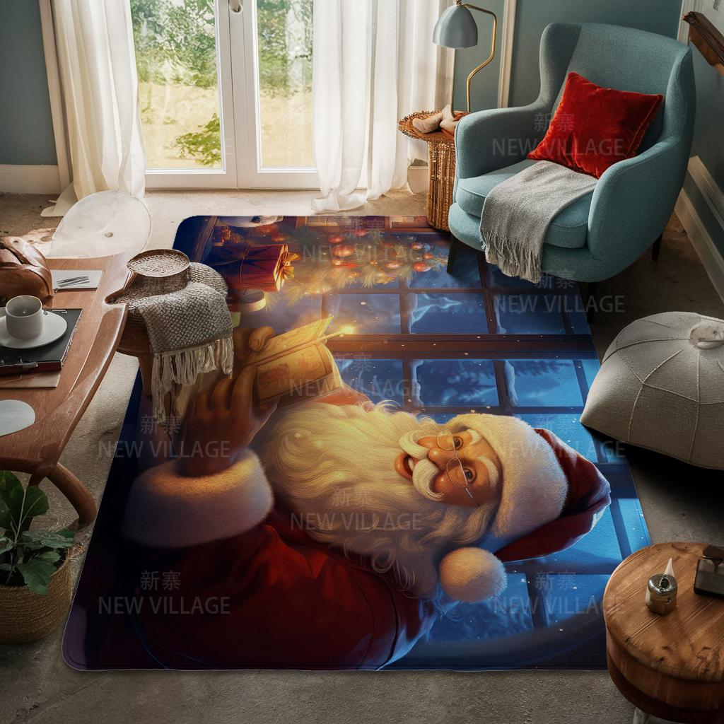 House Entrance Carpet Home Door Mat Living Room Bath Foot Bathroom Non-slip Water Absorption Rugs Bath Merry Christmas Winter
