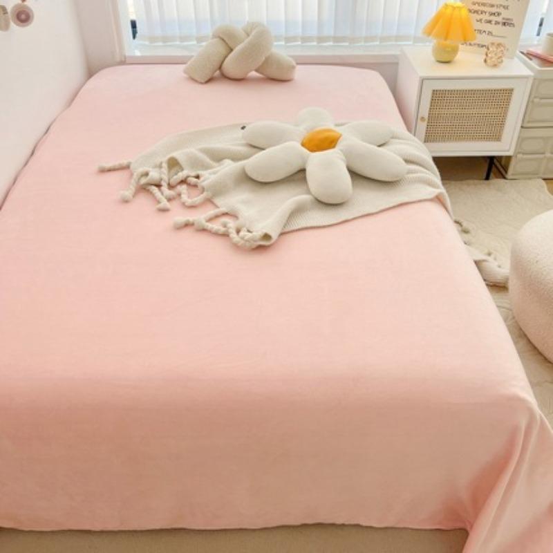 

Solid Color Milk Plush Bed Sheet Soft and Warm Bed Cover Dormitory Single Bed Sheets Living Room Lounge Blanket Home Textile Homes Hotel Bedding 160*230cm bed sheet 1pcs
