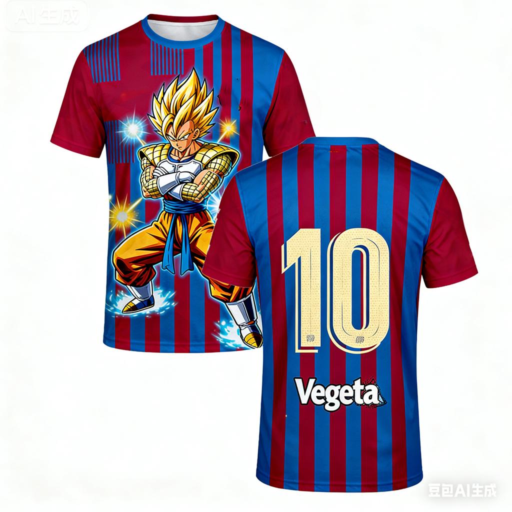 Dragon Ball Super Goku Super Saiyan 3D Printed Soccer Jersey Men's Casual Short Sleeve Anime Football Tee Children's sportswear
