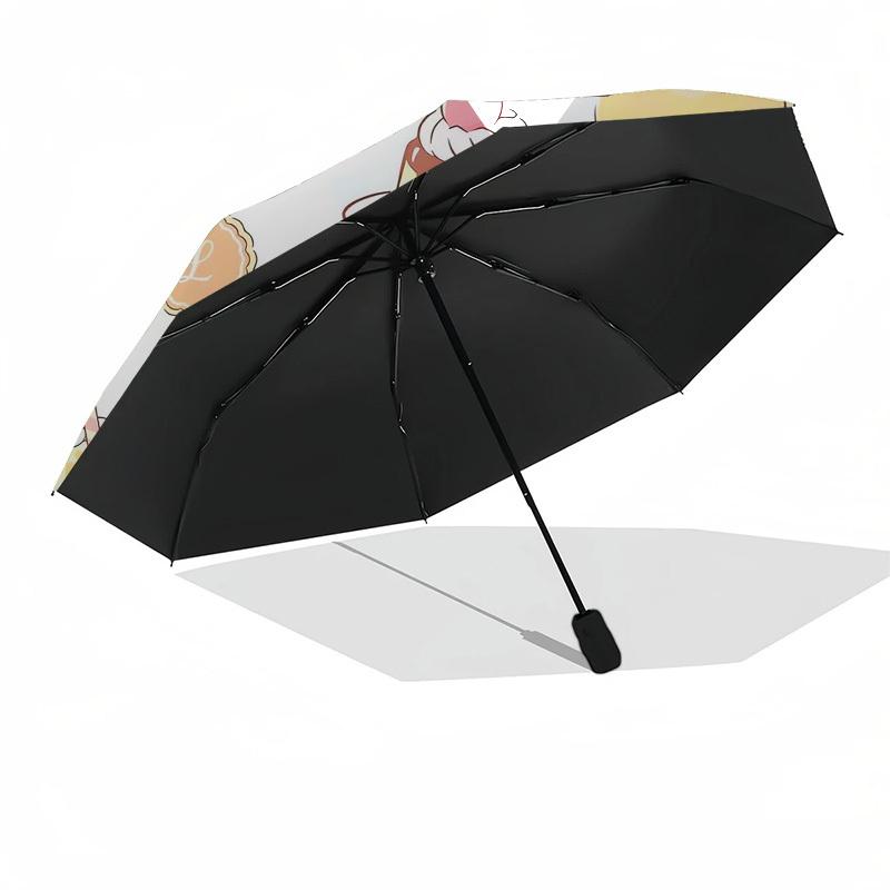 1pc Pompompurin Cute Dessert Party Umbrella with Plastic Handle,Compact & Stylish,Suitable for All Seasons Home Travel Outdoor N234
