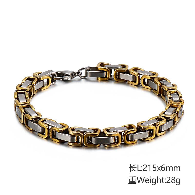 

Трендовая мужская цепочка ручной работы из титановой стали «Императорская», браслет из нержавеющей стали, простые украшения
