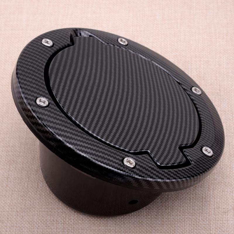 Carbon Fiber Style Fuel Tank Cover Door Gas Filler Cap Fit for Jeep Wrangler JK 2007-2017
