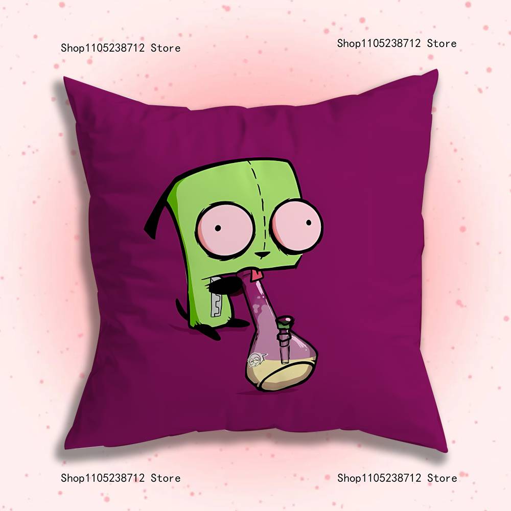Cute Z-ZIM I-Invaders AnimePillow Case For Sofa Decor Car Office Room Printing Cushion Cover Decorations and Protector
